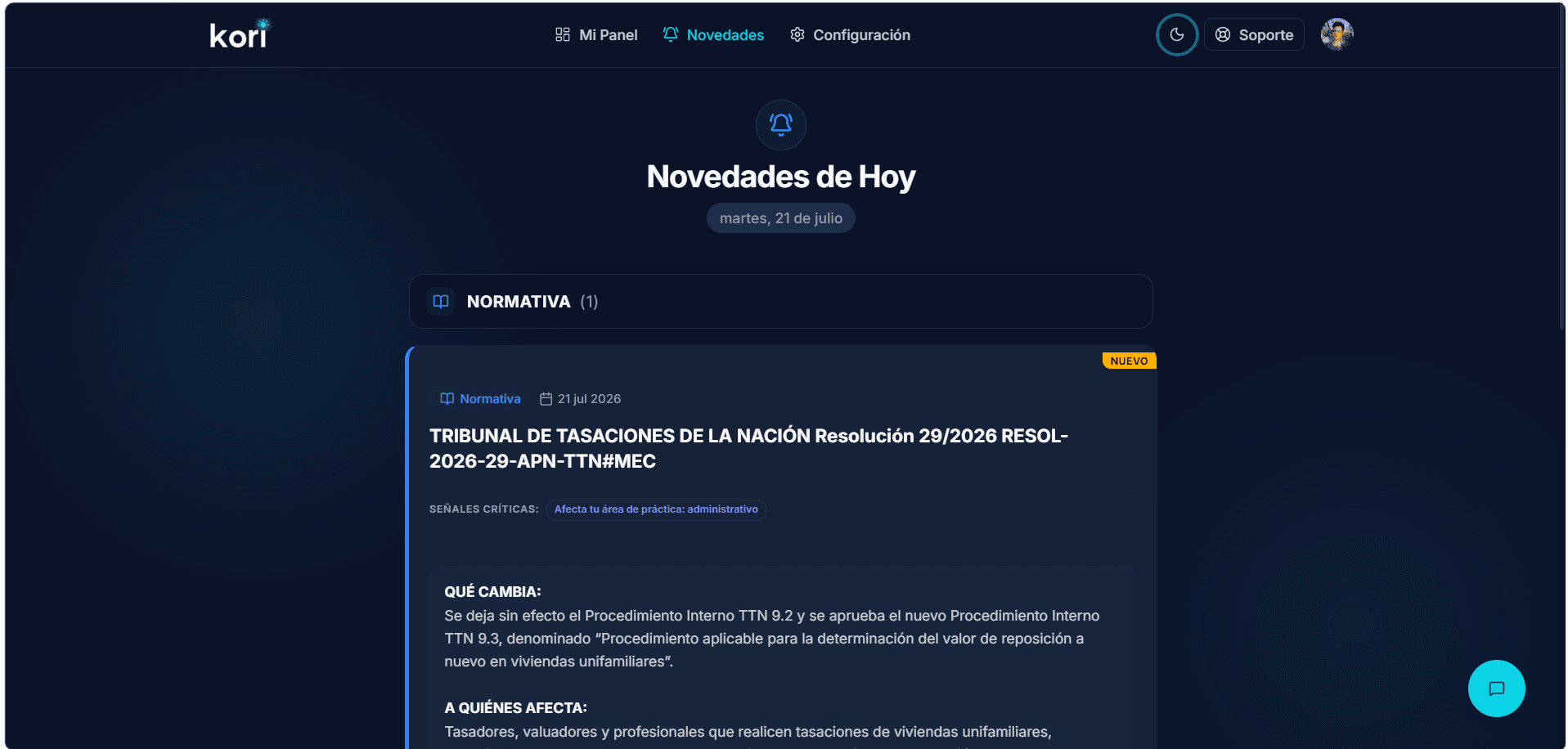 Alertas con análisis de Inteligencia Artificial - Modo Oscuro
